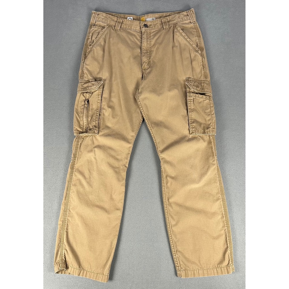 Carhartt Cargo Pants 34x32 Yukon Brown Tappen Relaxed Force Ripstop Workwear